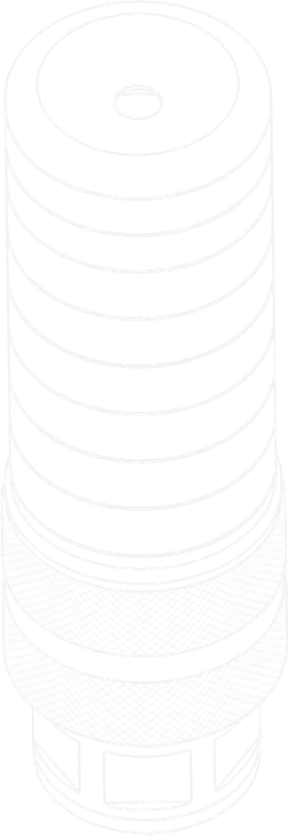 Photon suppressor line drawing, muzzle up