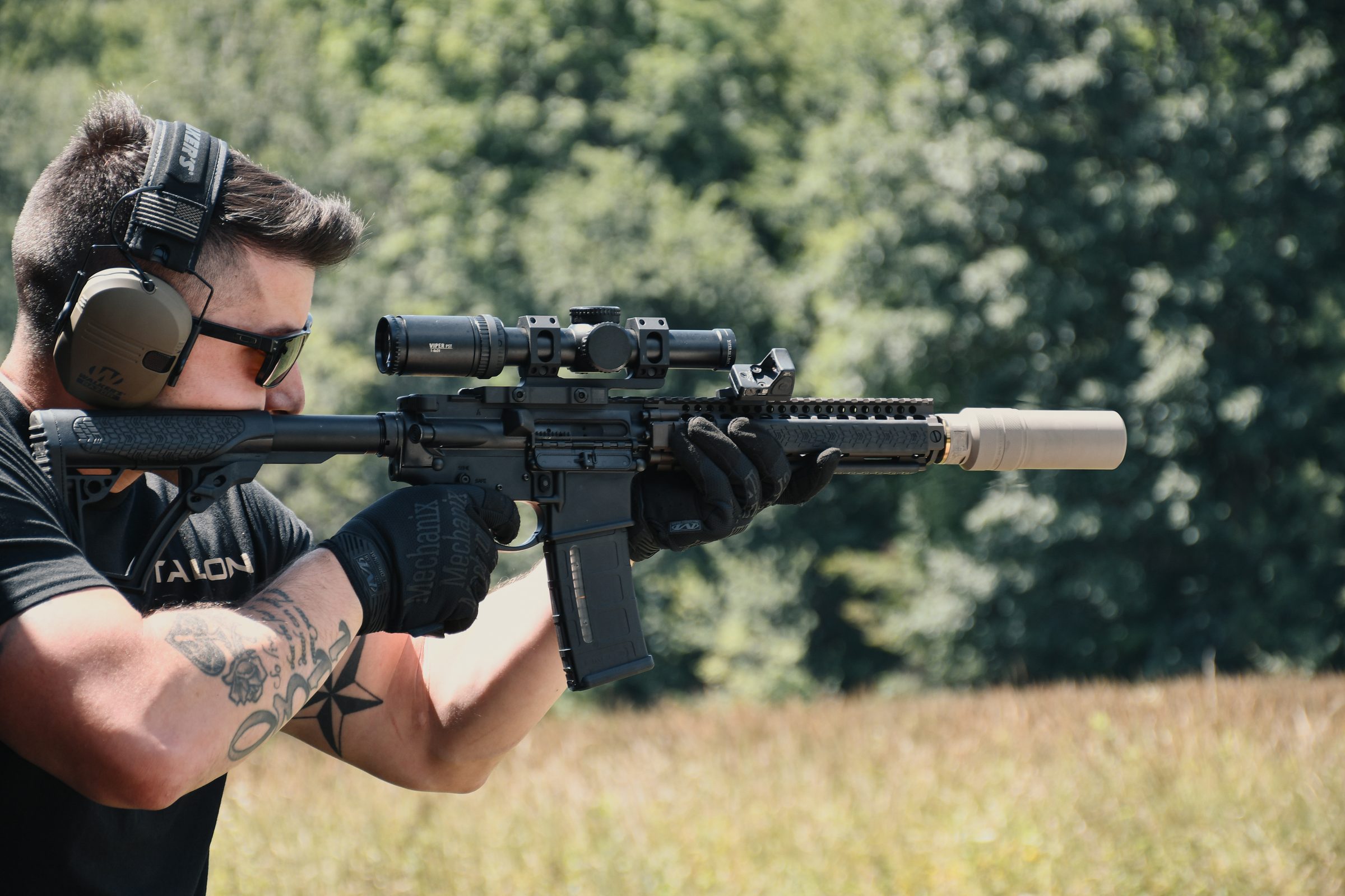 Diode on an AR-15 at the range, mid-string