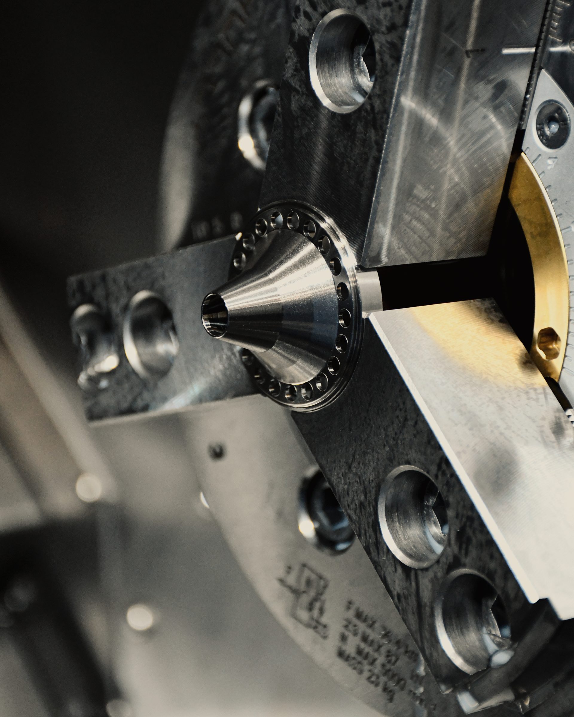 Turret and live tool over the part in the lathe